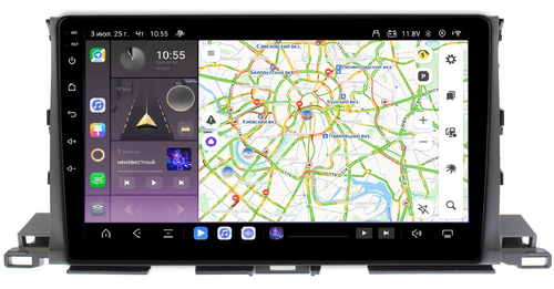 Магнитола для Toyota Highlander 3 2014-2020 - Kuberg QLed, Android 13, Быстрейшая, CarPlay, SIM-слот