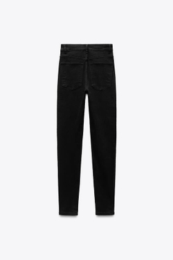 ZARA ДЖИНСЫ TRF SKINNY С ВЫСОКОЙ ПОСАДКОЙ, ЧЕРНЫЙ