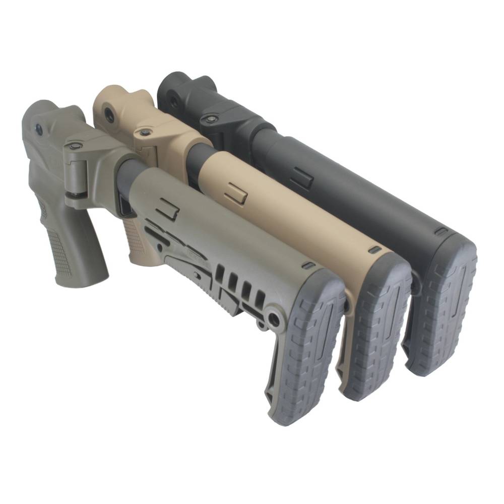 Пластиковый приклад МР-155, МР-135, DLG Tactical. Черный
