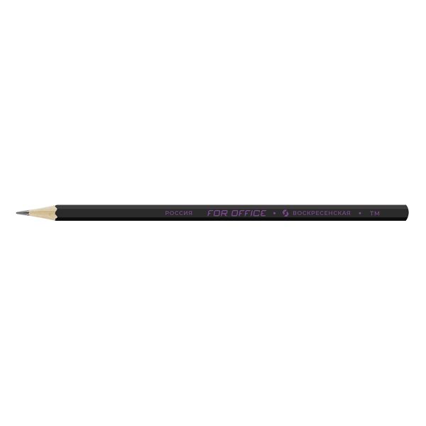 Карандаш чернографитный черный матовый заточенный ТМ (HB) 72 шт, For Office FS02, 1522 фиолетовая фольга, ВКФ FS02