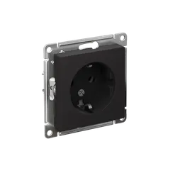 Розетка с заземлением без шторок Systeme Electric AtlasDesign Карбон ATN001043