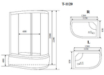 Душевая кабина Timo Standart Silver Fabric 120*85*220  (T-6620SFR)