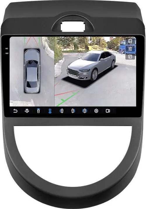 Магнитола для KIA Soul 1 2008-2011 - FarCar BX3061M-360 монитор 9.5" 2K QLED на Android 13, Быстрая, CarPlay, 4G SIM-слот, 4 камеры в комплекте