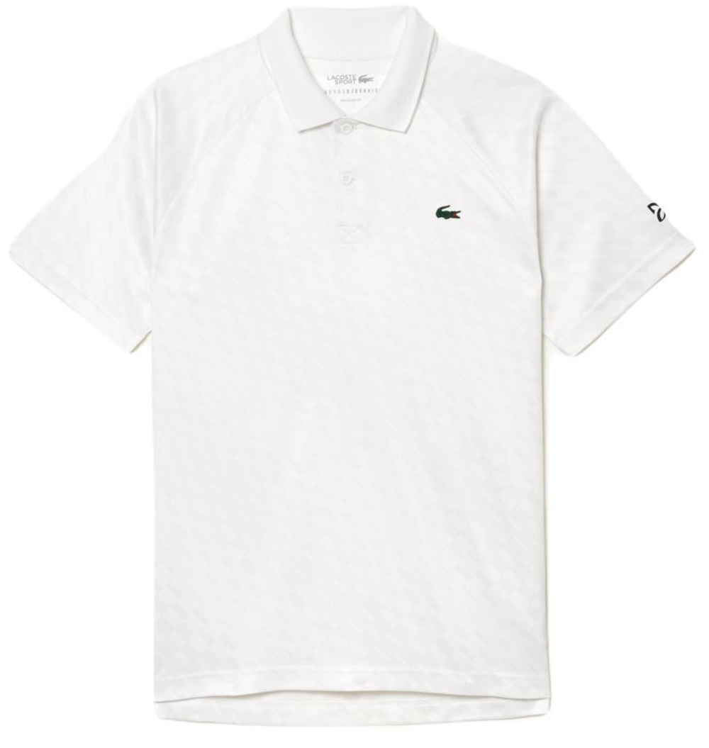 Мужское теннисное поло Lacoste Tennis x Novak Djokovic Printed Polo-Dry Technology - white
