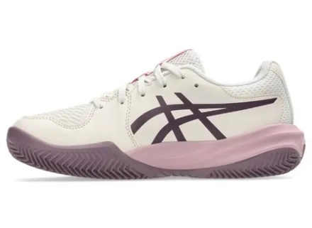 Детские теннисные кроссовки Asics Gel-Resolution X GS Clay - soft oat/dark aubergine