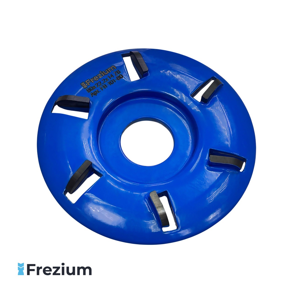 Диск обдирочный твердосплавный полукруглый для УШМ по дереву "Frezium" 80x22.2x14 Z6; FR-101-80