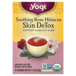 Yogi Tea, Skin DeTox, успокаивающий чай с розой и гибискусом, 16 чайных пакетиков, 32 г (1,12 унции)