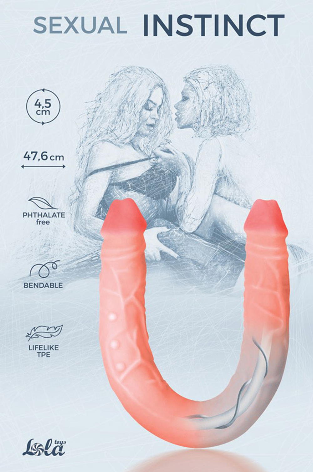 Гнущийся фаллоимитатор 47,6см Lola Games Instinct Sexual 5570-02Lola