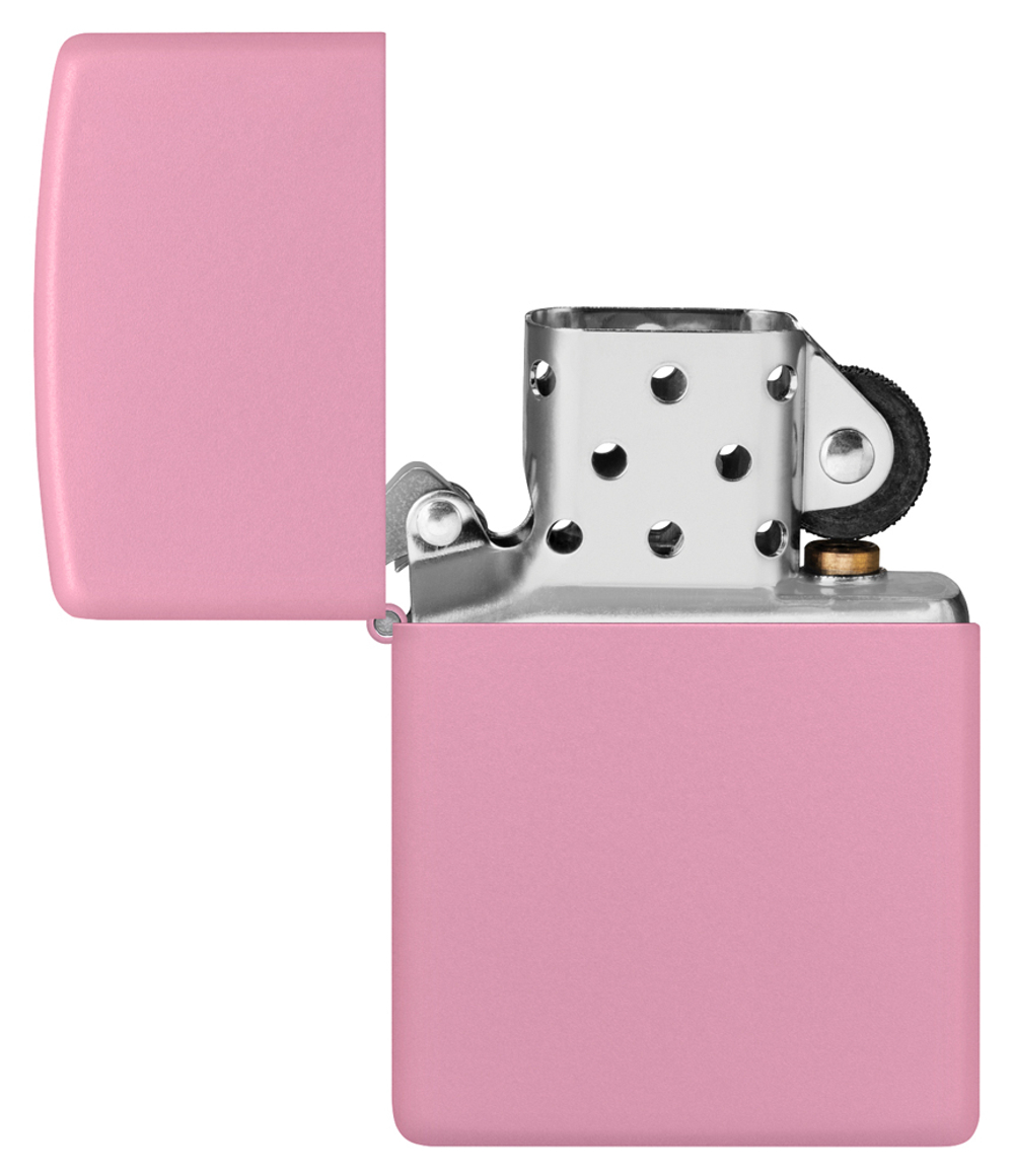 Зажигалка Zippo Pink Matte с покрытием Pink Matte, латунь/сталь, розовая, матовая, 36x12x56 мм