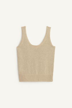 ZARA ТОП-МАЙКА СМЕСОВОЙ ХЛОПЧАТОБУМАЖНОЙ ПРЯЖИ, СВЕТЛО-ЗЕЛЕНЫЙ
