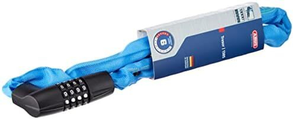 Замок 05-0071262 вело цепь на коде 4х разр 1385/75см Neon blue Tresor 6мм класс защиты 6/15 синий ABUS
