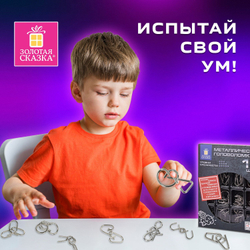 Головоломки металлические большие, набор 16 штук, разные уровни сложности