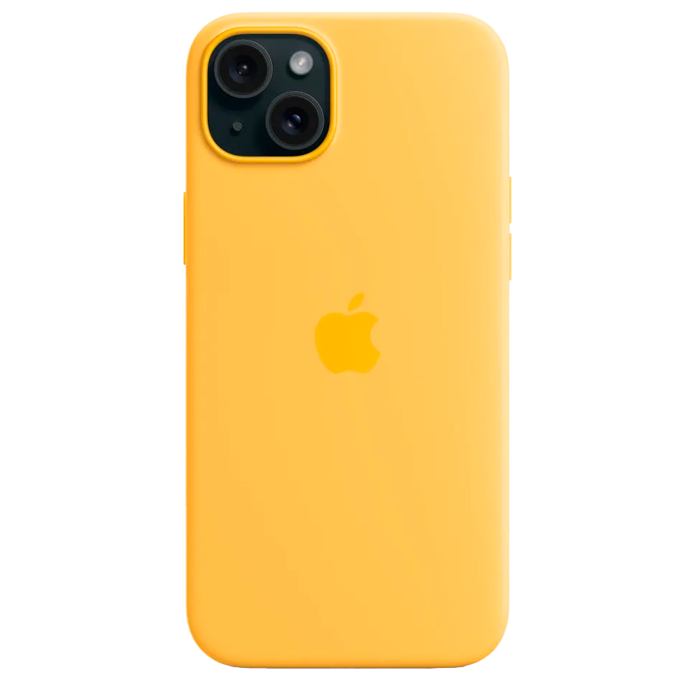 Силиконовый чехол с поддержкой MagSafe Apple Silicone Case для iPhone 15 Plus, Sunshine (Лучезарный желтый)