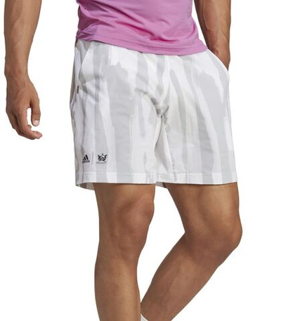 Мужские теннисные шорты Adidas New York Printed Short - white/halo silver