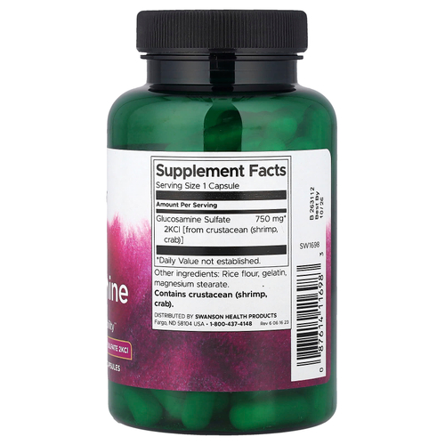 Swanson Vitamins, Мега глюкозамин, 750 мг, 120 капсул