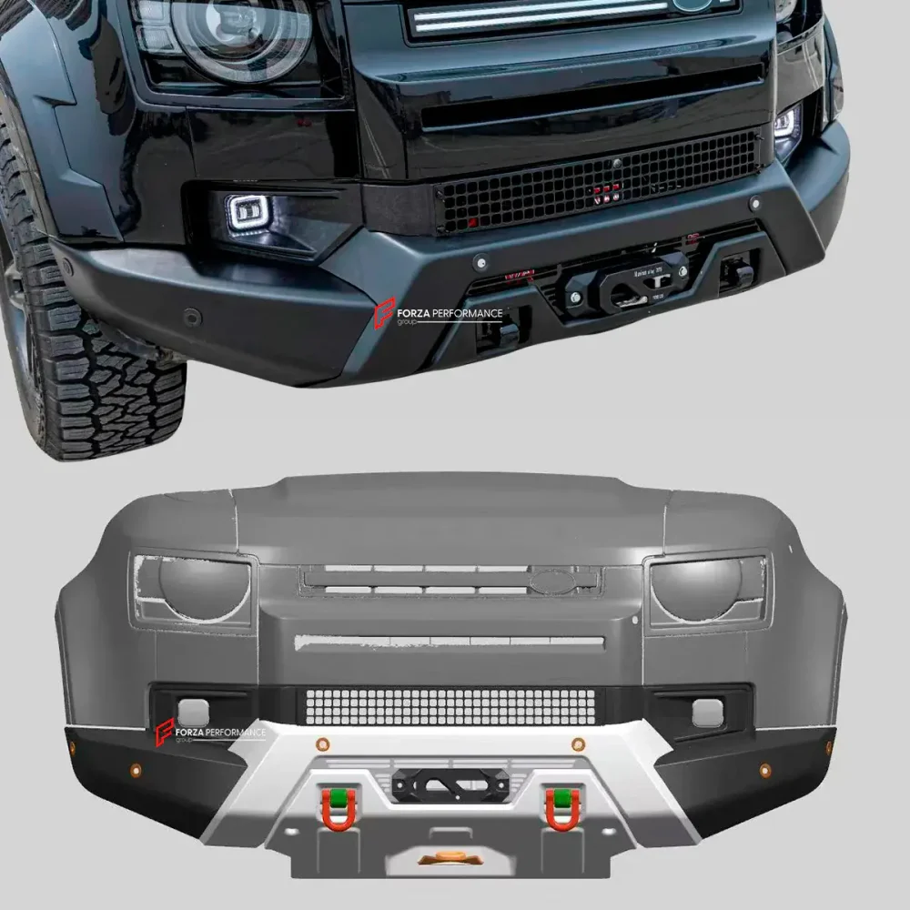 Алюминиевый передний бампер с лебедкой для LAND ROVER DEFENDER L663 2019+ Лэнд Ровер Дефендер