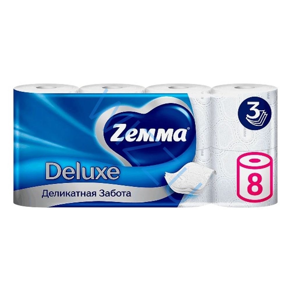 Туалетная Бумага Deluxe Gloria 3сл 8р