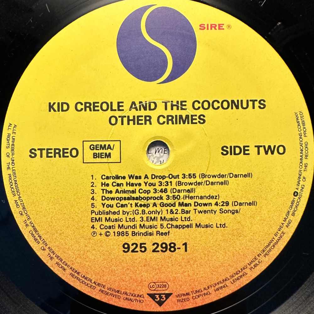 Kid Creole And The Coconuts - In Praise Of Older Women And Other Crimes (Европа 1983г.)