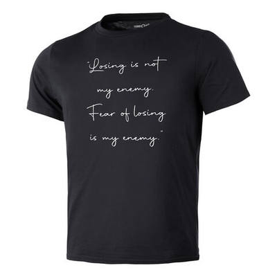 Мужское теннисное поло Tennis-Point No Fear T-Shirt Men - Black, White