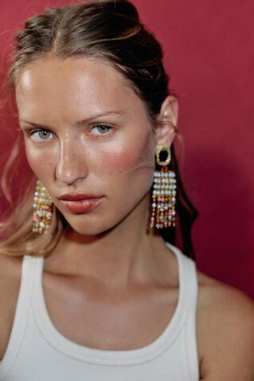 ZARA СЕРЬГИ С БУСИНАМИ, РАЗНОЦВЕТНЫЙ