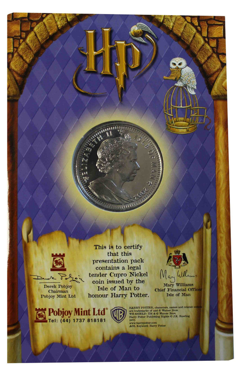 "Гарри Поттер и Том Реддл" 1 крона 2002 остров Мэн (в блистере)