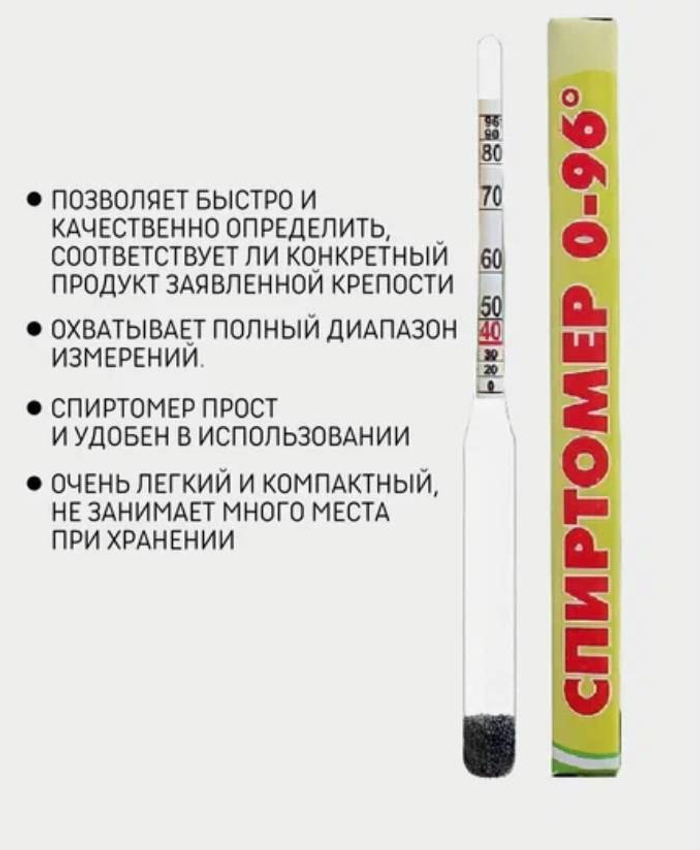 Спиртометр 0-96° мал Россия* 50 33.06 1498