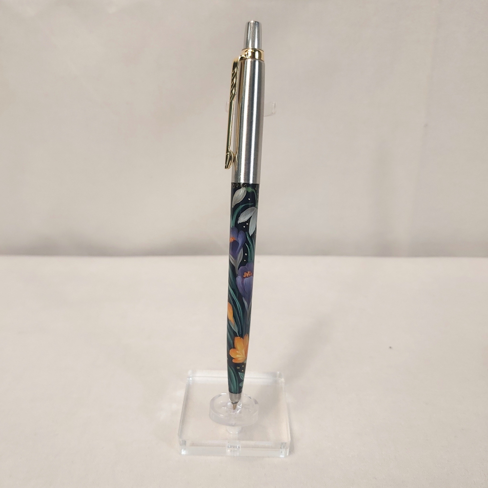 Коллекционная ручка Parker "Крокусы" с ручной росписью Палех в коробке