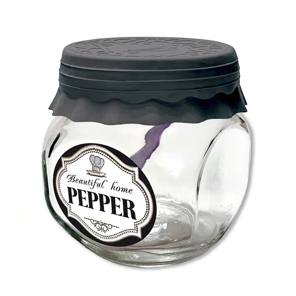Банка стеклянная для продуктов 200мл «PEPPER» ТО66, с ложкой