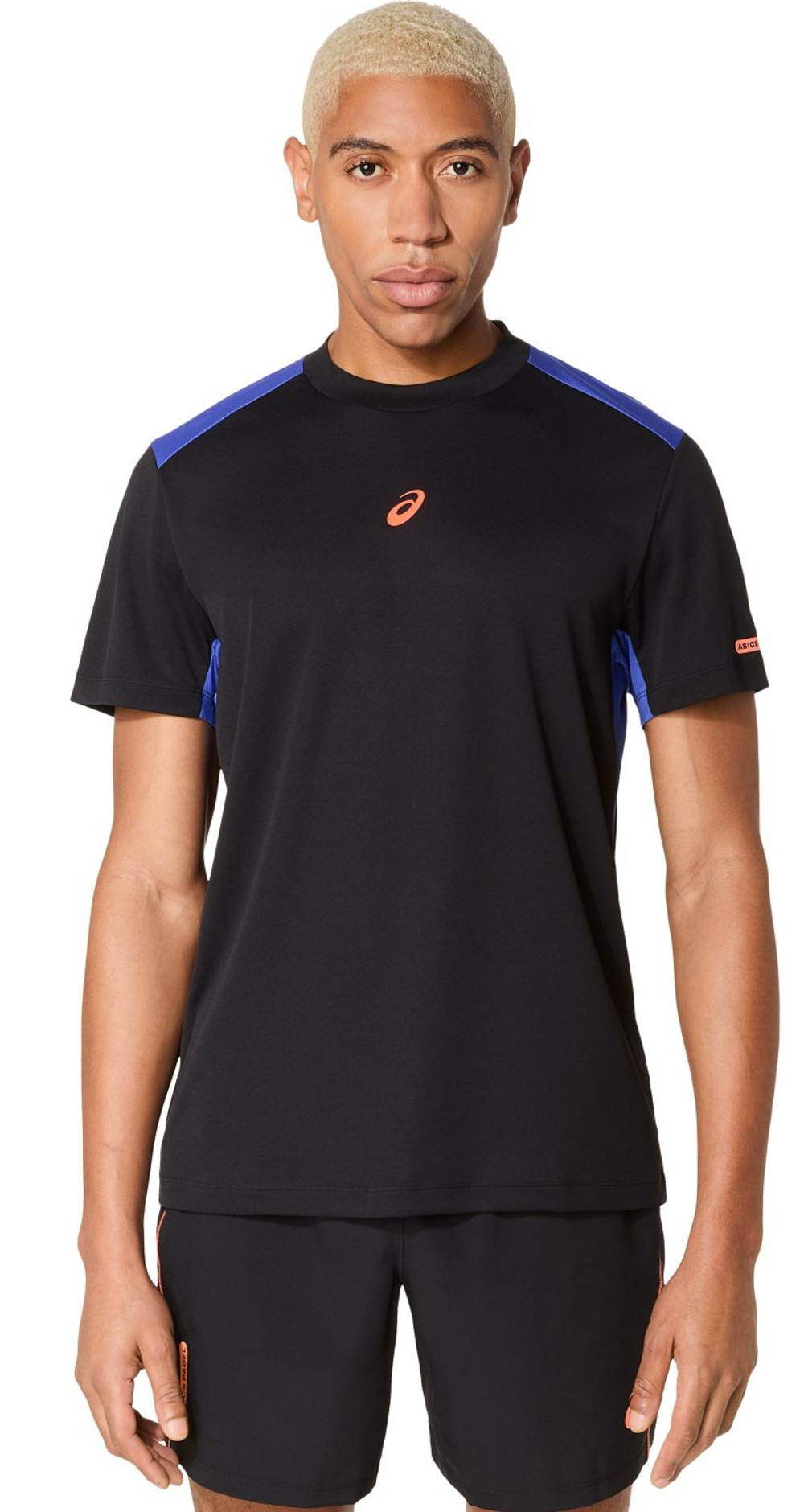 Мужская теннисная футболка Asics Padel Court Short Sleeve - performance black/dark cobalt
