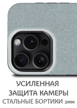 Дизайнерский чехол для IPHONE 15 PRO MAX с мягкой тканевой поверхностью