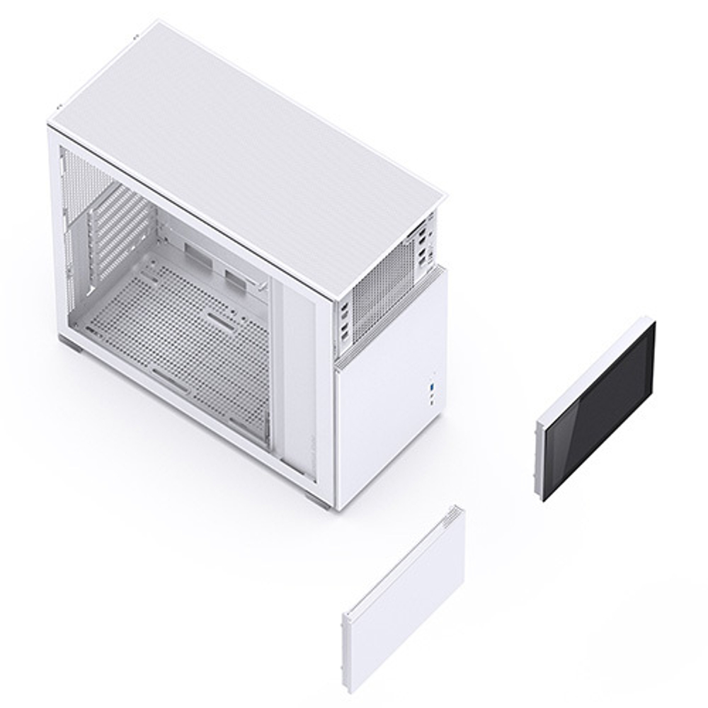 Корпус JONSBO D41 STD SC, 8" Color LCD, mini-ITX, micro-ATX, ATX, белый (без БП)