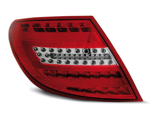 Задние фонари Mercedes C W204 red white led bar