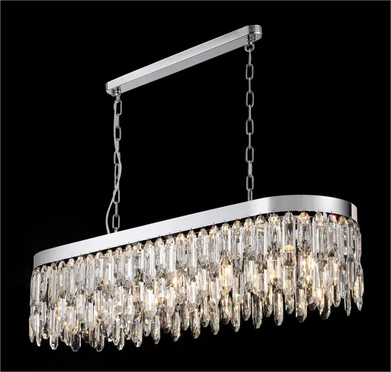 Люстра подвесная NewRgy F6-L1000*W300*H220(530) CHROME, 10×40 Вт, хромированная