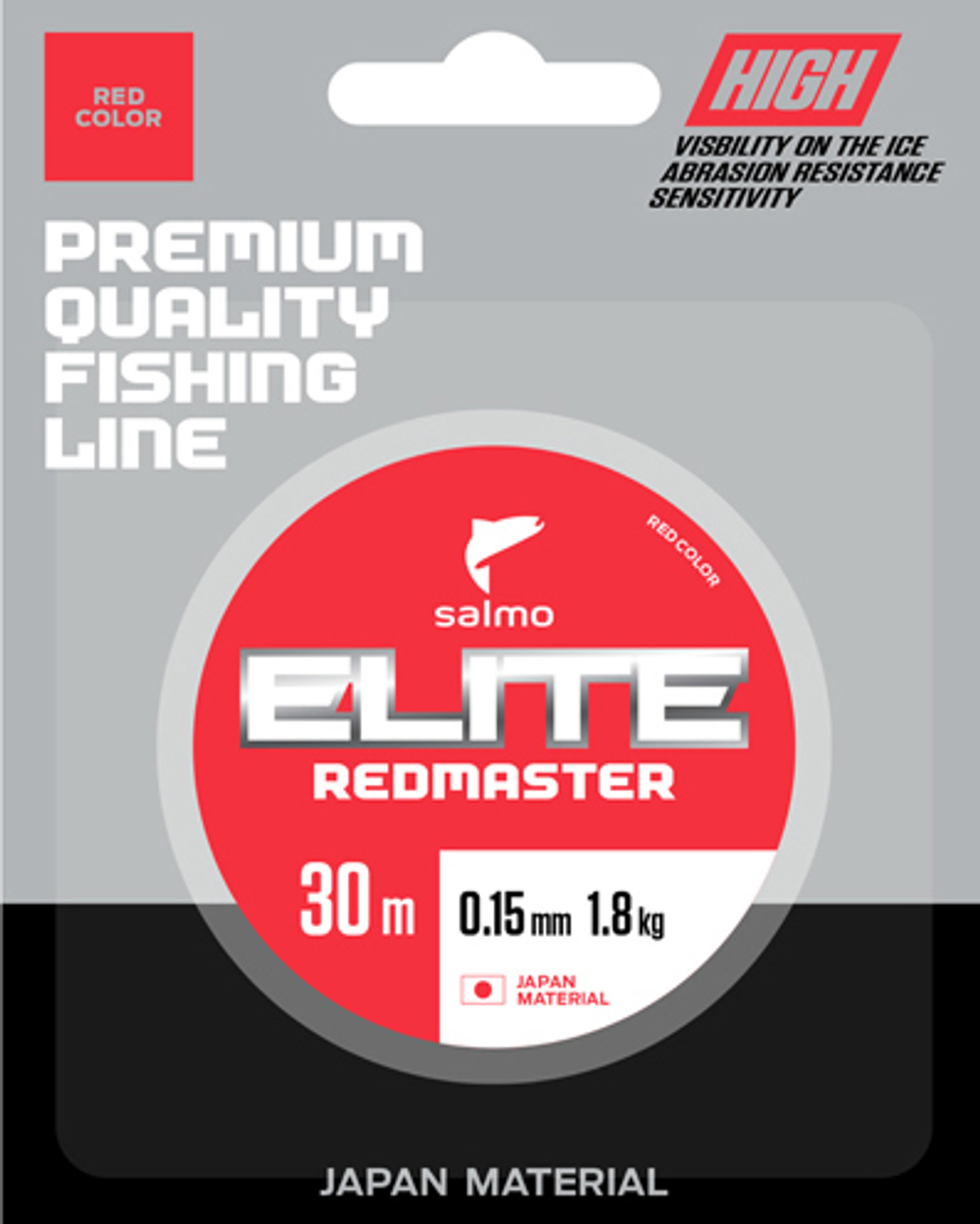 Леска монофильная зимняя Salmo Elite REDMASTER, 30м, 0.08мм