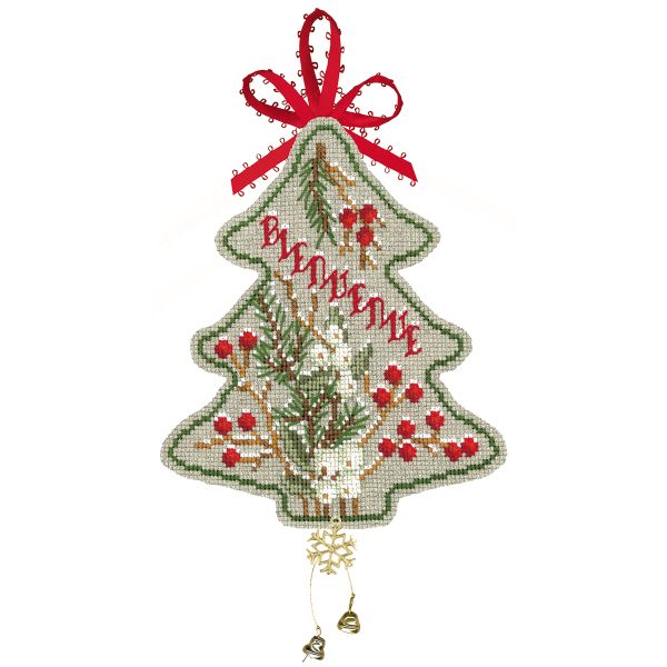 Набор для вышивания нитками Le Bonheur des Dames, елочная игрушка Sapin 1 (Пихта), 11х13 см