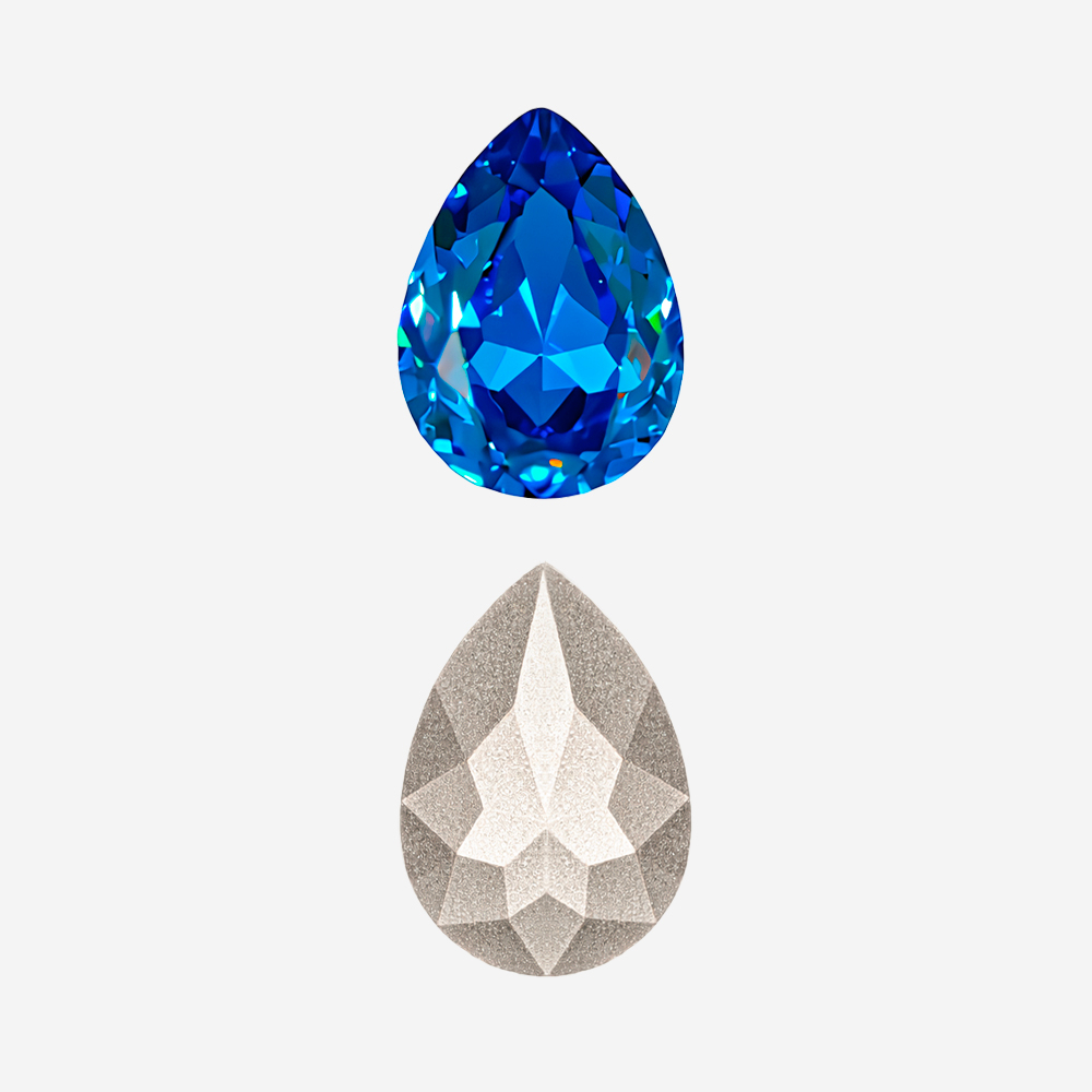 Кристалл Капля (Drop), оттенок "Синий Капри"/"Capri Blue", 10*7мм