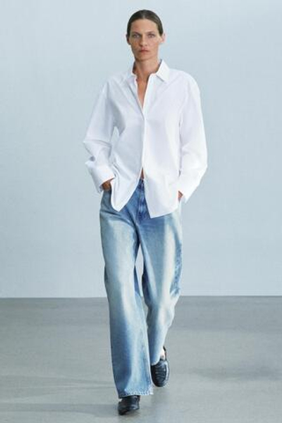 ГЛАДКАЯ РУБАШКА ИЗ ПОПЛИНА — ZW COLLECTION — ZARA