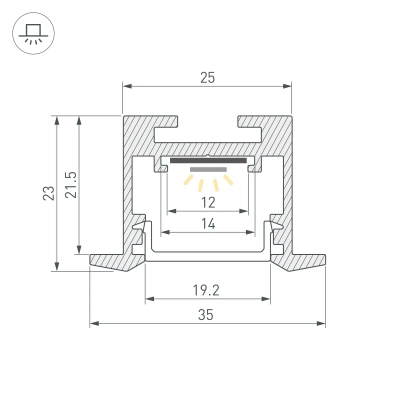 Профиль SL-LINE-3523-F-2500 BLACK (Arlight, Алюминий)