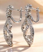 Ювелирные серьги из серебра 925 пробы с фианитами