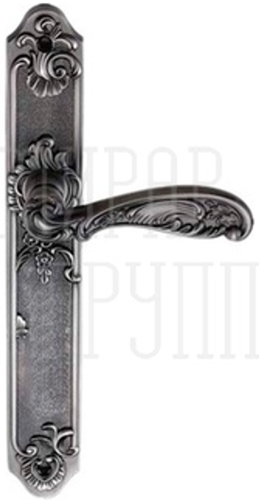 Дверные ручки ARCHIE FLOR BL. SILVER (OL) ФИКСАТОР Цвет- Черненое серебро