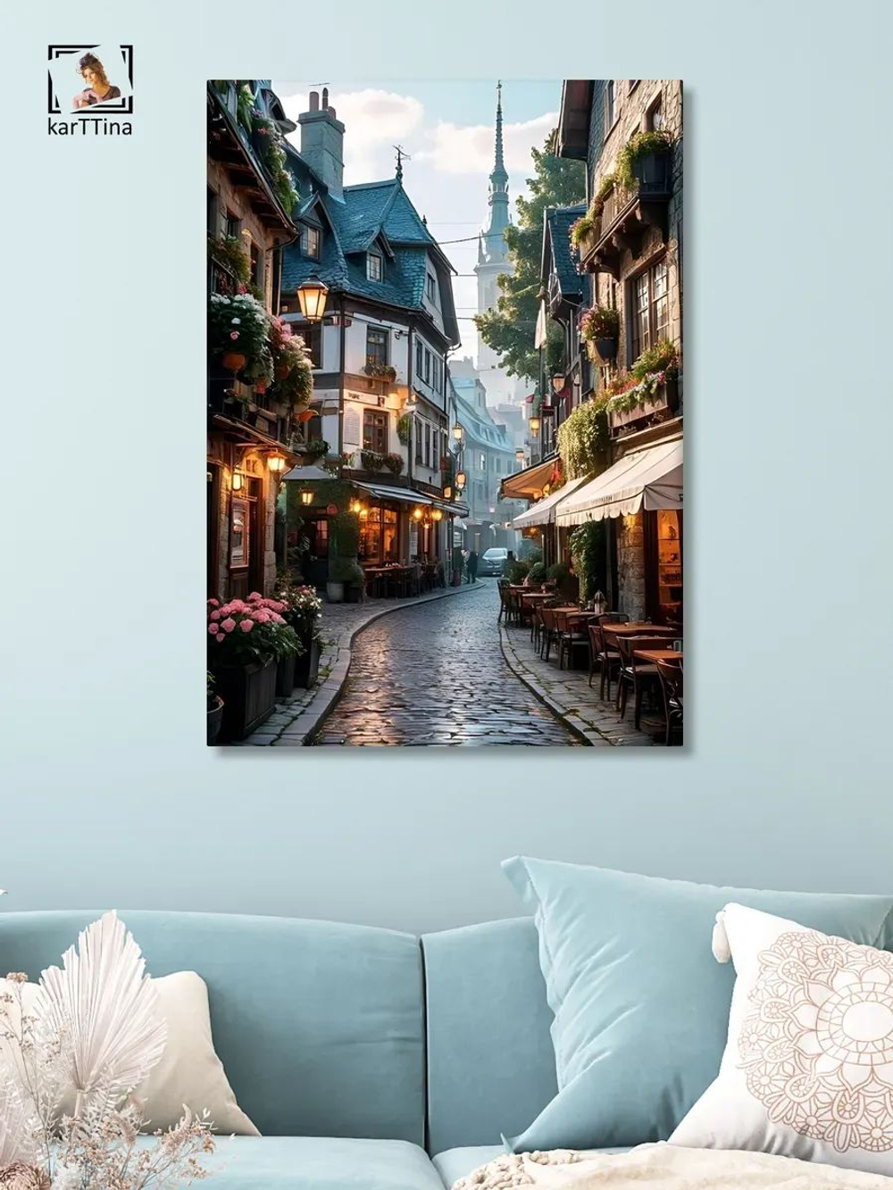 Картина Туманные огни для интерьера 30х40см 1шт., на деревянном подрамнике