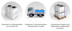 Емкость пластиковая пищевая ЭкоПром ЭВП 200 л. прямоугольная (61x79x64см;синий) - арт.555624
