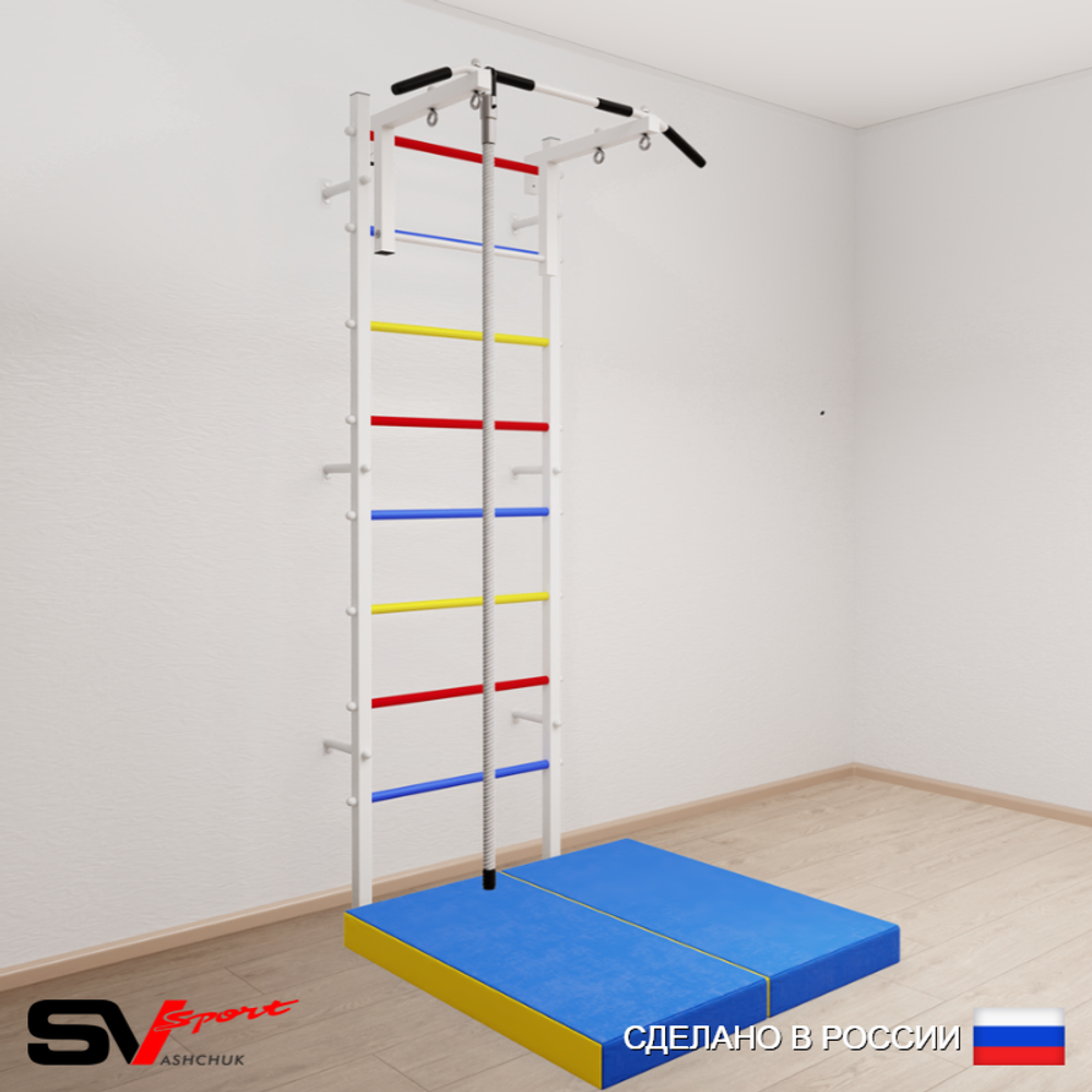 Шведская стенка Sv Sport 5094 (Турник стандарт/Канат/Мат 1м)