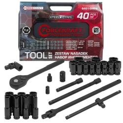 Набор инструментов 40пр. 1/2''6pt FORCEKRAFT FK-6401-5MPB