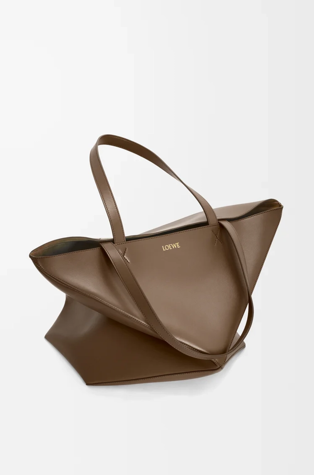 Loewe Сумка-тоут XL Puzzle Fold из блестящей телячьей кожи, коричневый