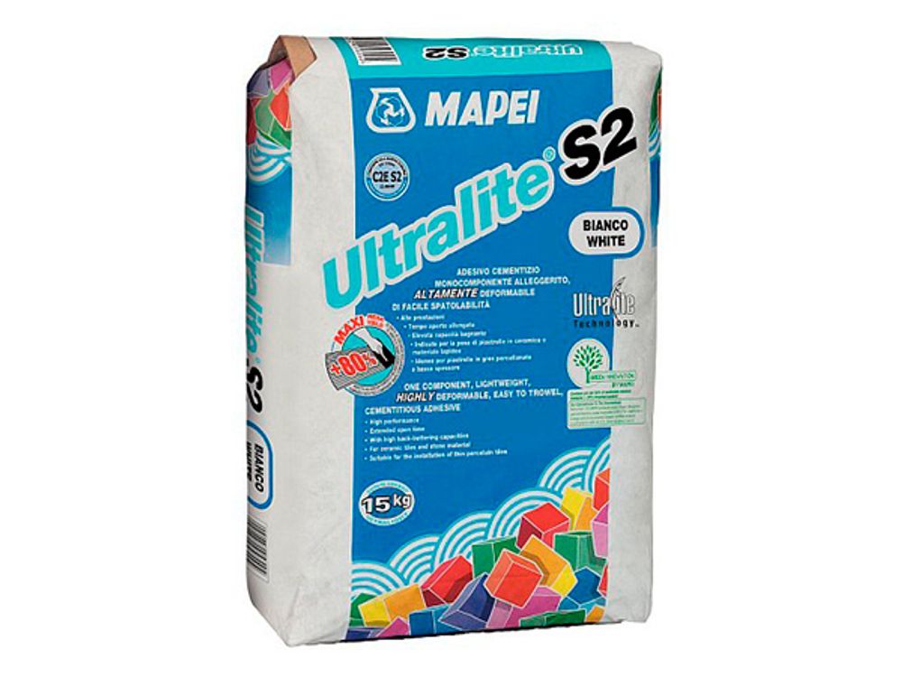 Клей для плитки Mapei Ultralite S2 (C2E S2) серый 15 кг
