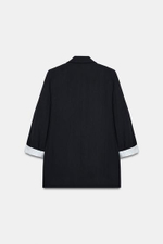 Блейзер с изогнутыми рукавами и узорчатыми манжетами - ZARA