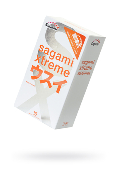 Презервативы Sagami, xtreme, 0.04, латекс, 19 см, 5,4 см, 15 шт.