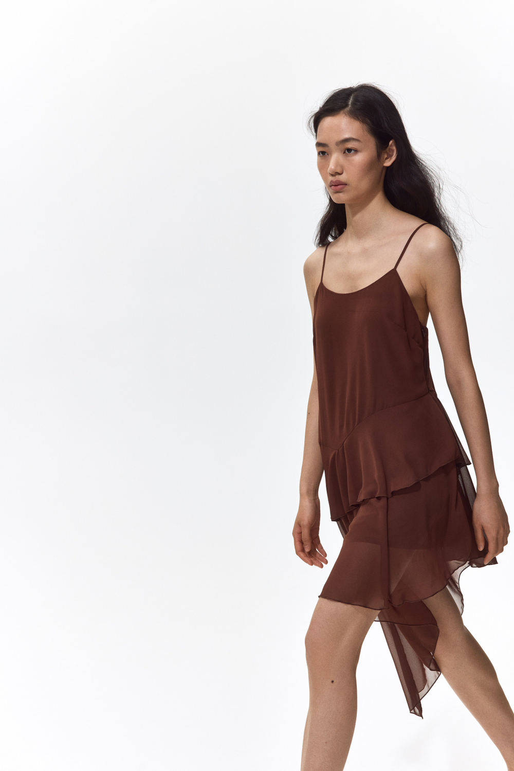Асимметричное шифоновое платье - H&M