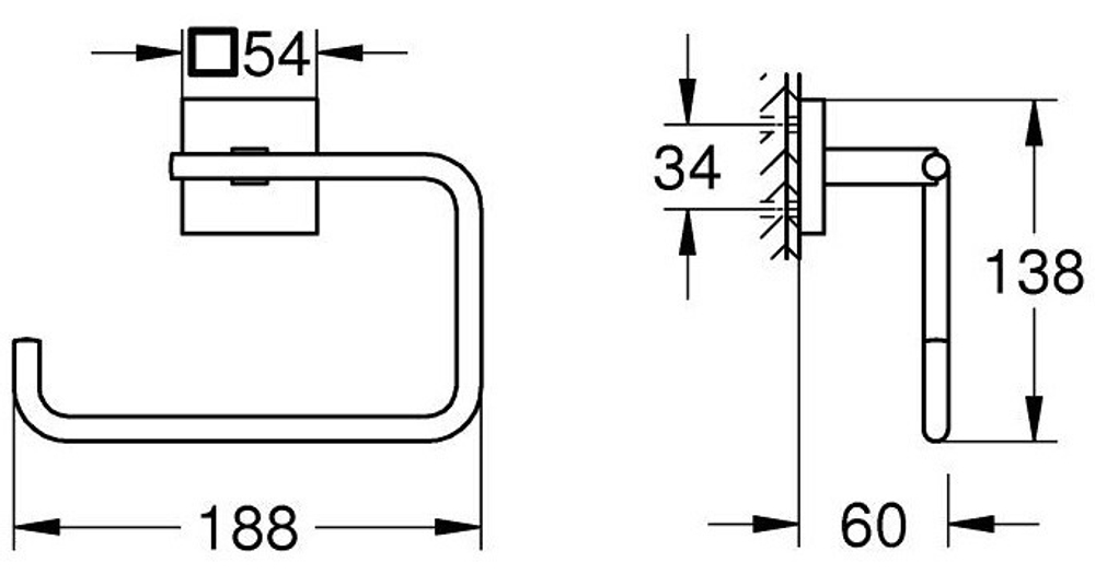 Кольцо для полотенца GROHE Start Cube, цвет СуперCталь (40975DC0)